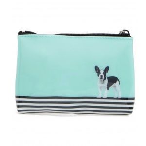Catseye London | DOG ON STRIPE small zip pouch bag